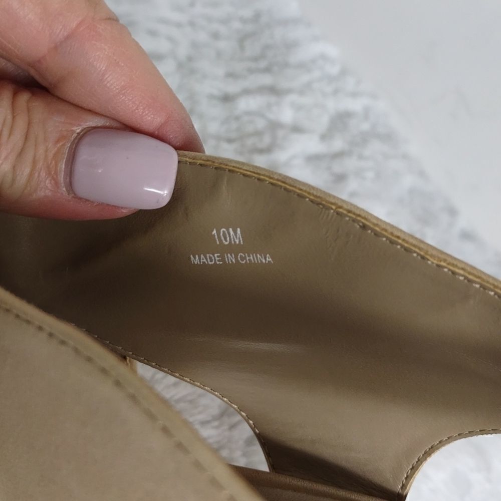 Moda International Suade Leather Open Toe Heels - Picture 5 of 6